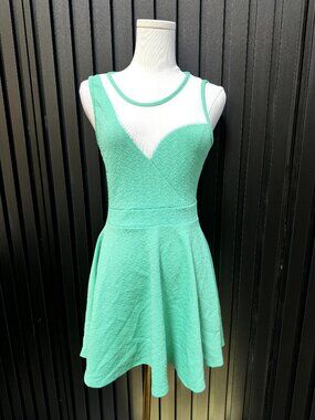 Mint Green Illusion Sweetheart Backless Skater Mini Dress